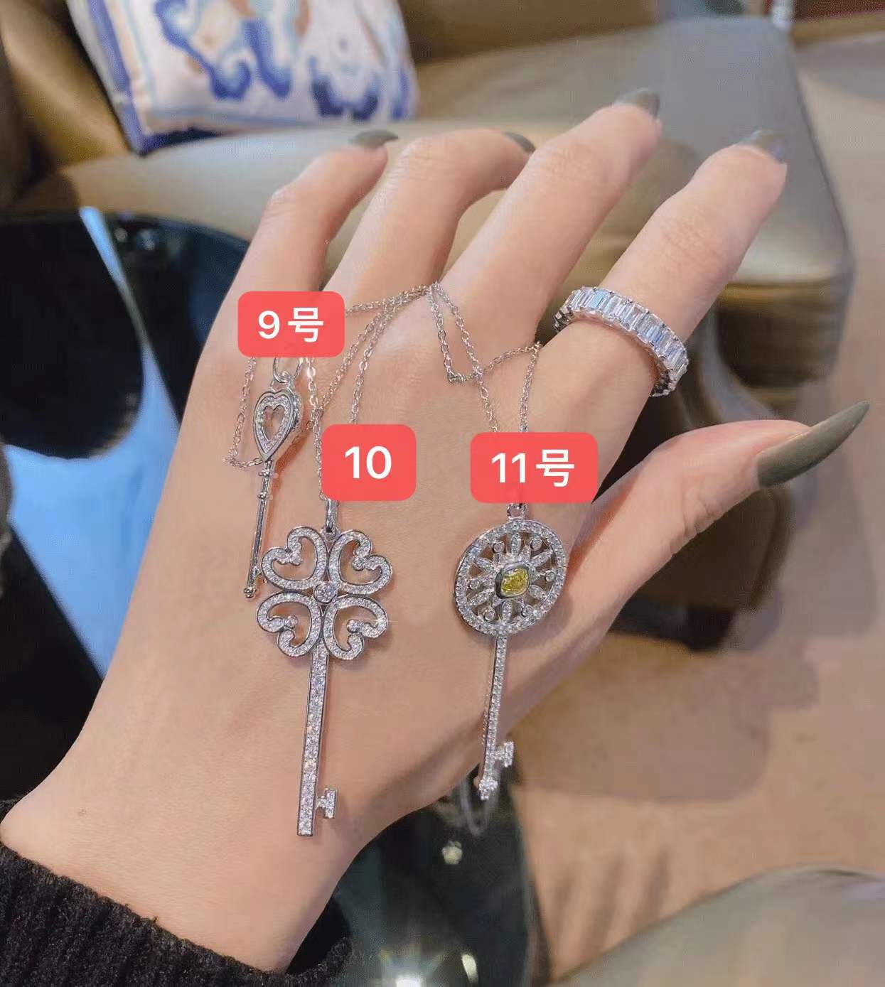 Key Necklace Series Sweater Chain Long Light Luxury Simple Fashion Personality Versatile Pendant Clavicle Chain Jewelry