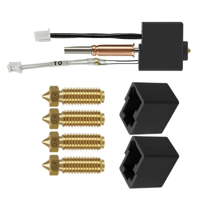 Hotend Assembly Heat End Kit For 3D Printer Includes Heating Block, Rod, And Thermistor 0.4 Printhead