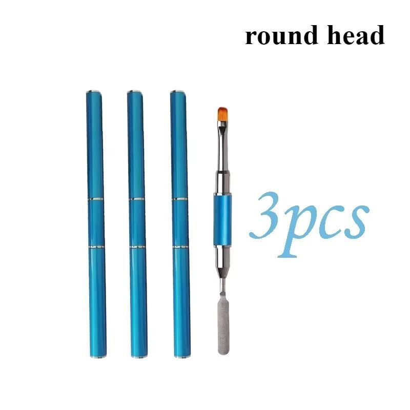 New Dual Ended Poly Nail Gel Brush Picker 2 IN 1 Design Nail Brush and Spatula Stainless Steel Gel for Nails Extension Gel Tool