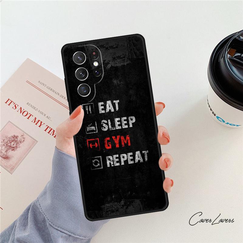 

Gym Fitness Bodybuilding phone case For Samsung Galaxy S24 S25 S23 S22 Ultra Note 10 20 Plus S20 S21 FE Cover For Note10 Pro(Plus)