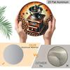 2D Flat 1pc, 8x8 In, Vintage Coffee Grinder and Bean Metal Aluminum Wall Art, Waterproof and Dustproof, Multipurpose Round Wall Hanging for Home