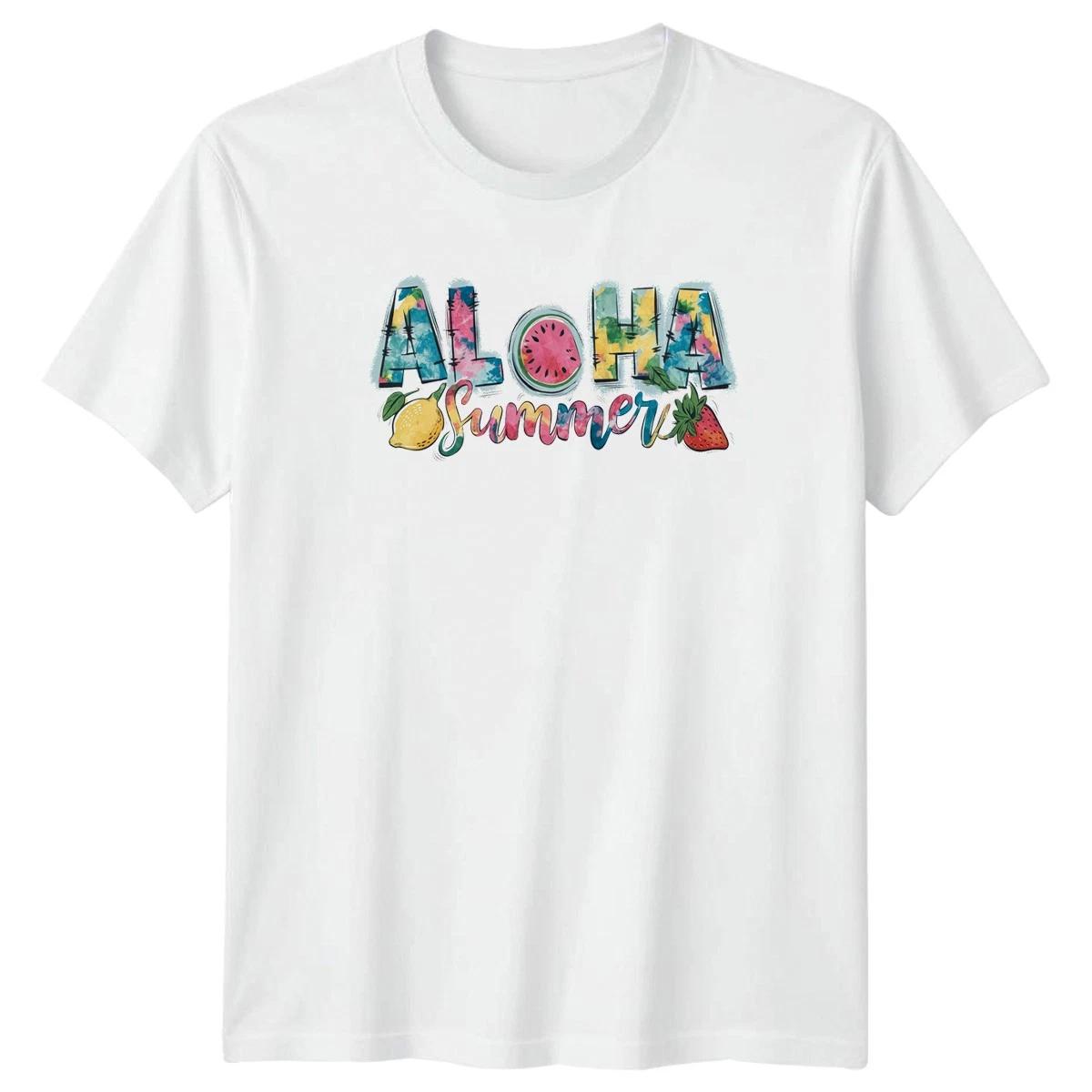 Aloha Summer Womens T-Shirt Tropical Fruit Art Hawaiian Summer Vacation XXL