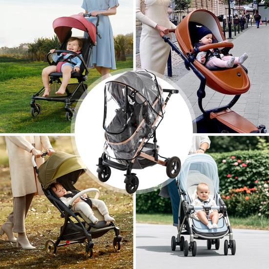 Stroller Rain Cover Waterproof Windproof Breathable Dust Snow Rain Protection Stroller Travel