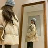 Design Sense Women's Winter 2024 Thickened Warm Loose Style Cotton Jacket with Diagonal Zipper