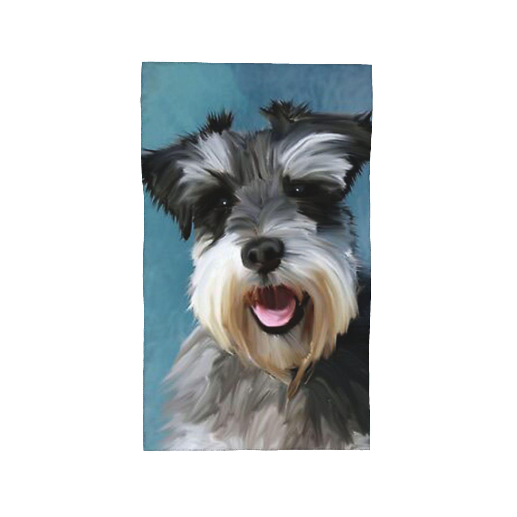 

Miniature Schnauzer Dog Water Color Art Painting Soft Face Towel Quick Dry Pool Bath Cotton Towels Absorbent Quick W40*H60(CM)