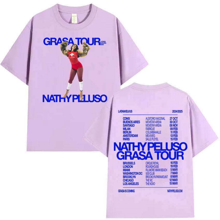 Nathy Peluso Grasa Tour Album Graphics T Shirt Fashion High Quality Tshirt Mens Women Cotton Summer Tee Shirt Streetwear Unisex
