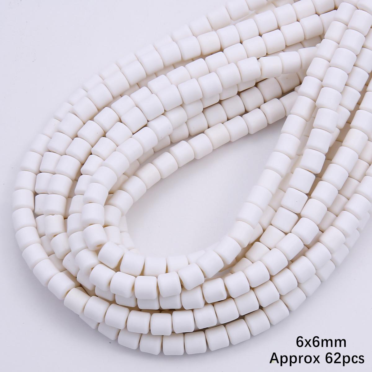 

60 шт./пакет 6x6 мм плоские круглые цилиндры из полимерной смолы, глиняные бусины, свободные проставки, бусины ручной работы для изготовления ювелирных изделий своими руками, браслеты, ожерелья, поделки 38 см/15
