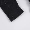 Women's Off-Shoulder Rhinestone Waist-Cinching Long-Sleeve Top