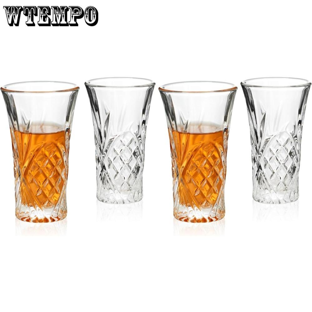 4pcs Plastic Shot Glasses 2oz Tequila Glasses Heavy Base Shot Glass Cordial Glasses for Vodka Tequila Shot Glasses