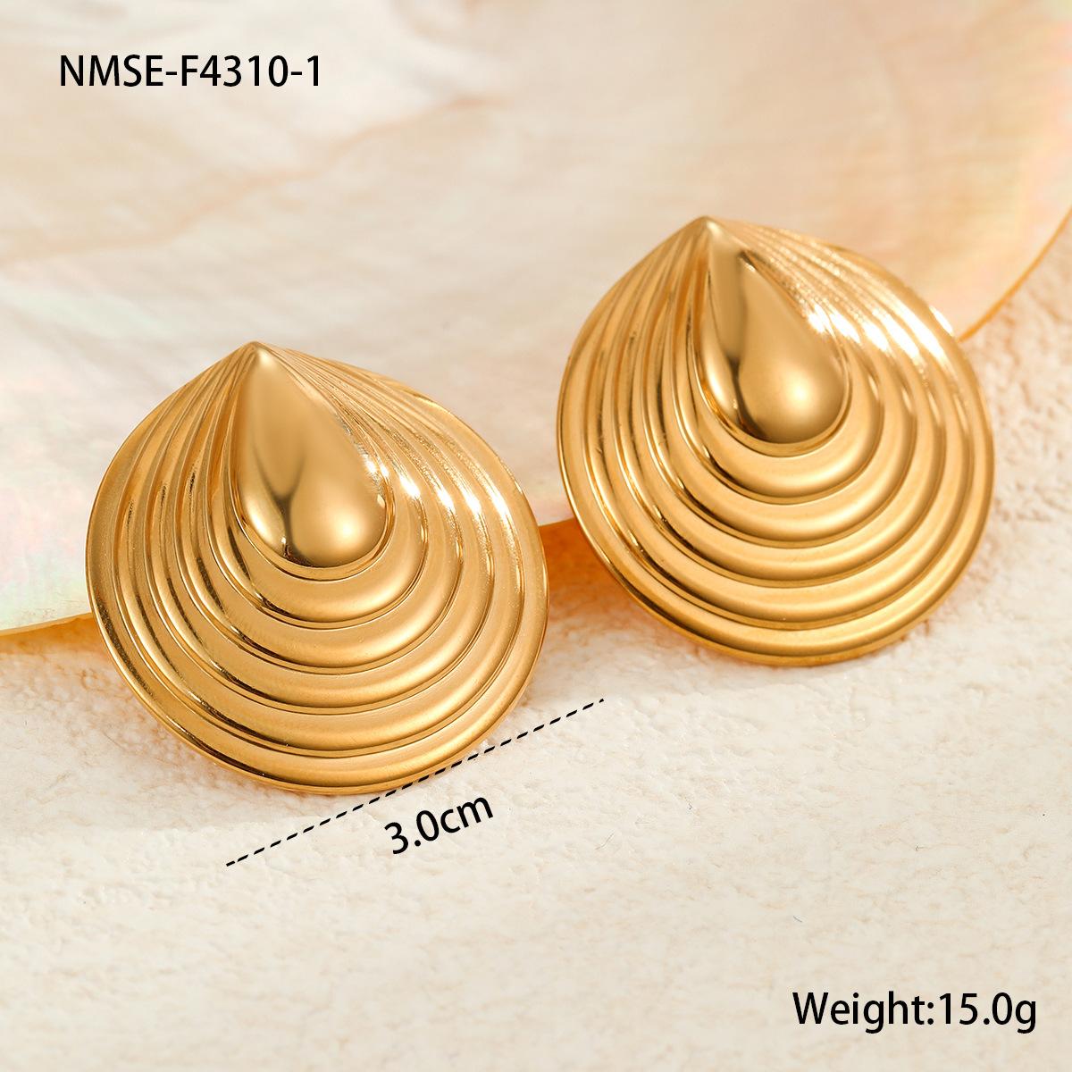 GEMCHIC Women s Vintage Retro Geometric Irregular Arc Stainless Steel Gold Earrings Luxury Fashion Studs 18K