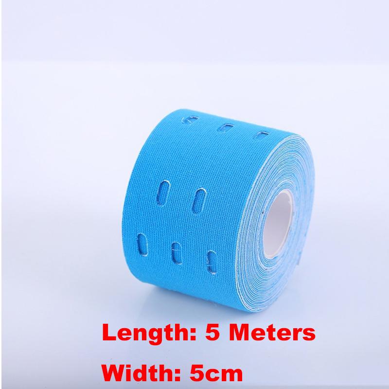 Cinta Kinesiológica Porosa Sin Látex Unisex 5cm*5m Impermeable Transpirable Flexible Cinta Muscular Elástica de Algodón Cinta Deportiva