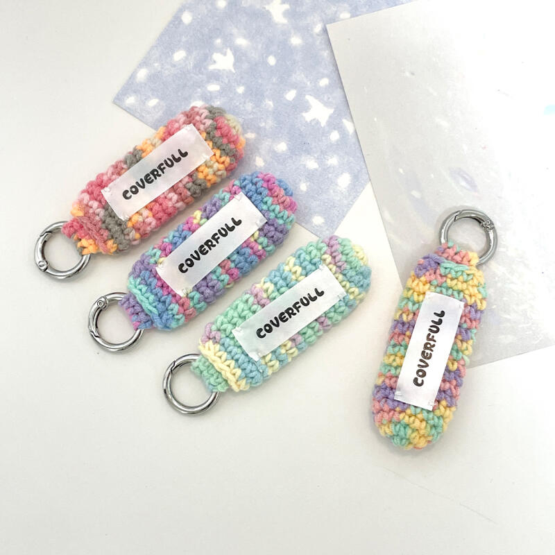 Knitted Lip Balm Keychain Lipstick Holder Case Bag Decoration