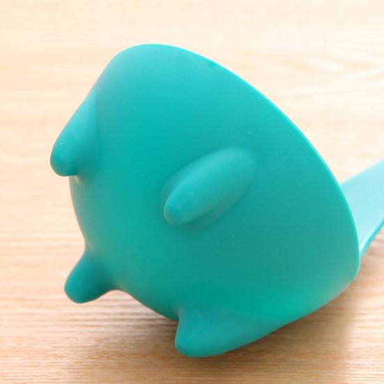 Oală de supă drăguț în formă de dinozaur, anti-alunecare, mâner lung, verticală, ustensile de calitate alimentară, din silicon, lingură de servire, linguriță, accesorii de bucătărie