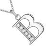 Necklace B Letter Design Fashionable Style Titanium Steel Rhinestones Jewelry Necklace for Daily Use