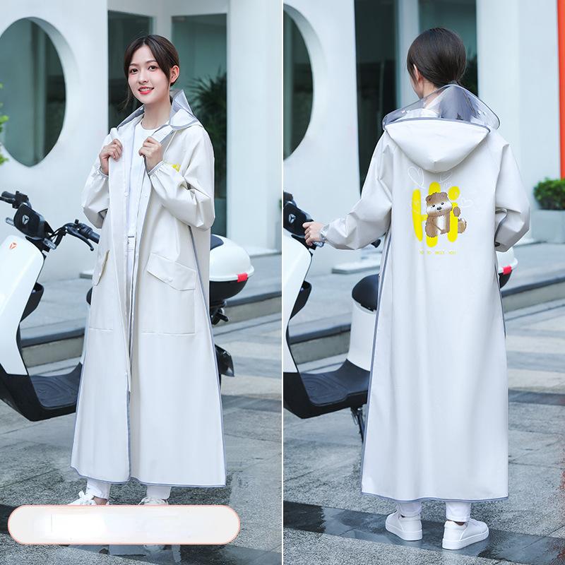 Women's Outdoor Walking Single Raincoat Scooter Motorcycle Battery Car Plus Long Body Rain Poncho