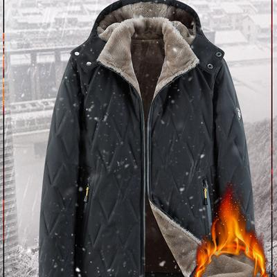 Herfst en Winter Plus Size Middenleeftijd Mannen Dikke Velvet Losse Korte Casual Rits Jas Afneembare Capuchon Warme Casual Winddichte Veelzijdige Bovenkleding