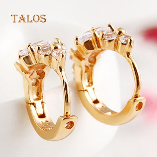 Luxury Shining Cubic Zirconia Hoop Eardrop Huggie Earring Jewelry Charm