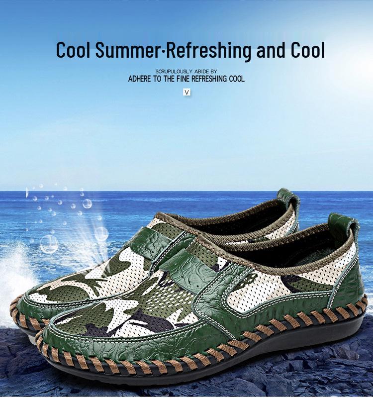 Men's Extra Large Summer Loafers - Breathable Mesh, Handmade, Trendy Casual Shoes (Sizes 45-46)