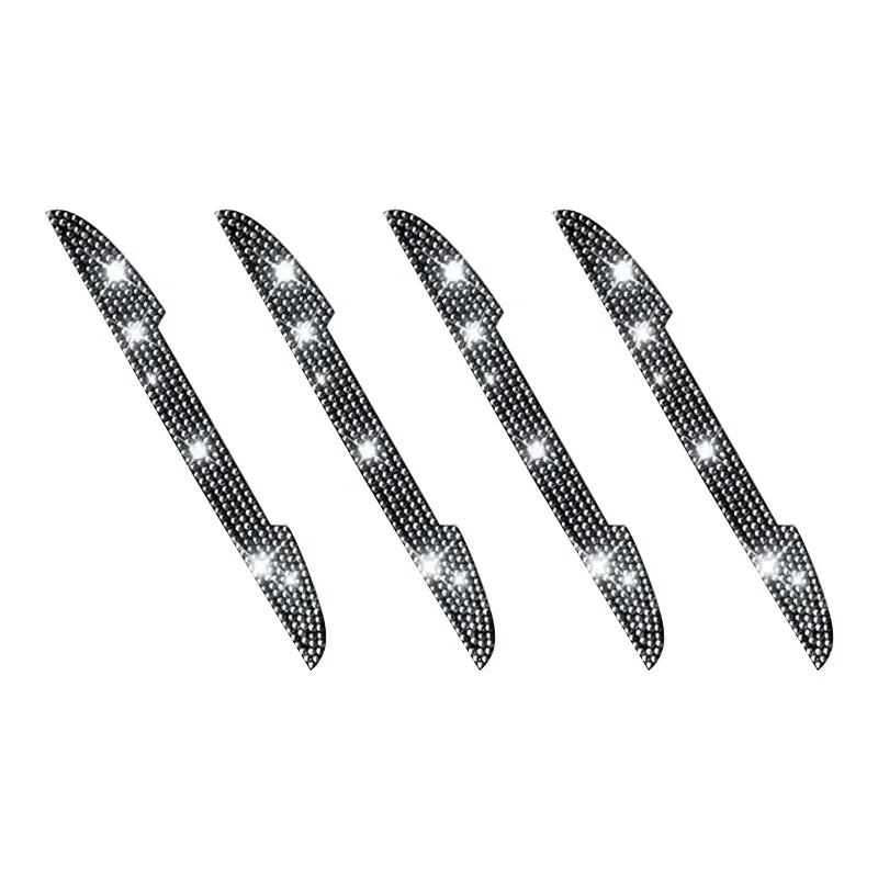 2/4pcs Universal Handle Car Rearview Mirror Door Edge Protector Diamond Crystal Bling Decoration Sticker Decal Auto Accessories