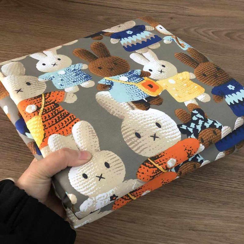 

Покрывало на кровать из чистого хлопка в пасторальном стиле, цельное, полностью хлопковое, простыни, одинарное, двуспальное, пододеяльник, набор из четырех предметов Pair of pillowcase Wool Rabbit Print