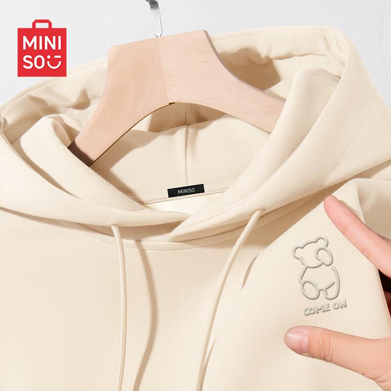 

MINISO Men s Winter Fleece Lined Bear Graphic Hoodie 3XL