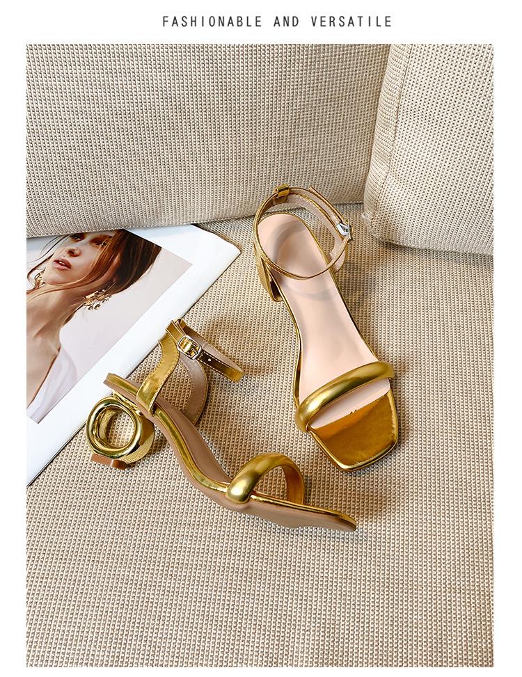 2026 Summer Mid-Heel Sandals: Versatile Single Strap Fashion for Women in Europe & America