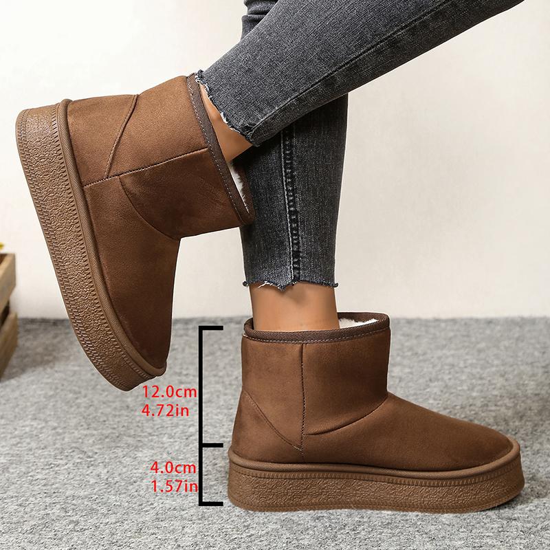 

Thicken Plush Women s Snow Boots Winter Anti Slip Platform Cotton Padded Shoes Woman Faux Suede Fleece Lining Short Booties 42 42