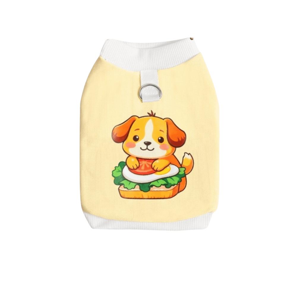 Breathable Mesh Dog T-Shirt Animal Pattern Cat Traction Suit Cute Pet Cat Vest  Spring Summer L-Style B