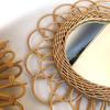  Natural Rattan Innovative Art Decorative Makeup Mirror Dressing Living Room Bathroom Wall Hanging Craft