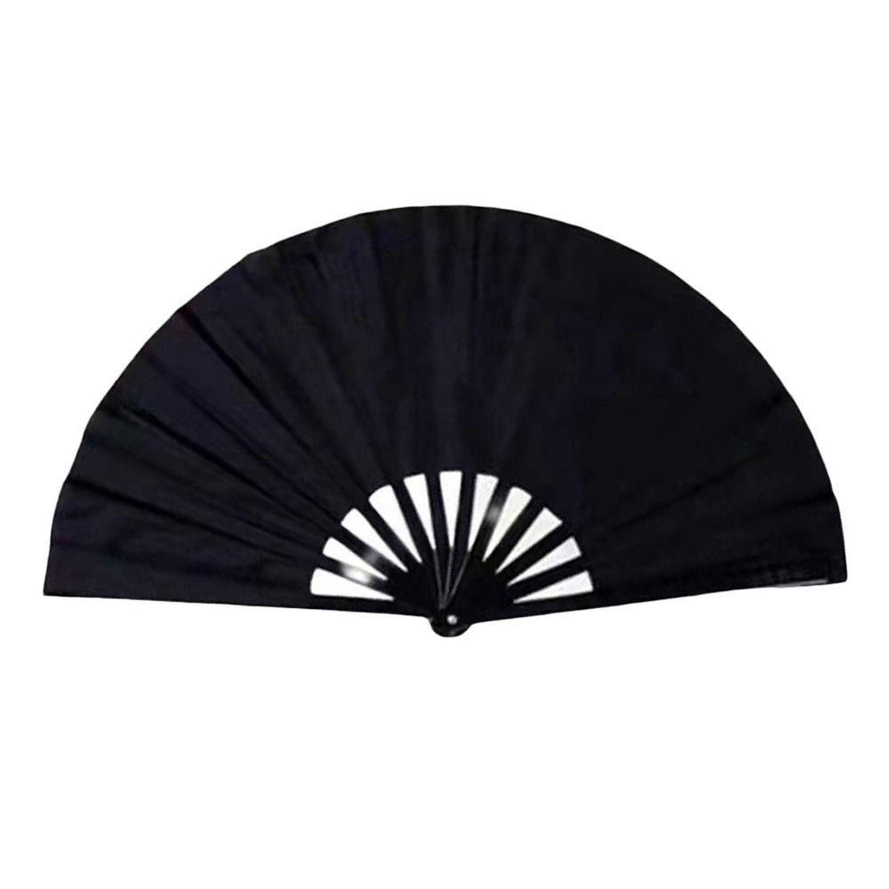 Ventail Chinois Tai Chi Yoga Kung Fu 33cm Os en Plastique Pliage à la Main Ventail de Scène Décoration de Mariage Fête
