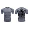 Cross Print Compression Shirt for Men Athletic Quick Dry Short Sleeve Tops Baselayer Christian Gym Workout Running T-shirts Tees