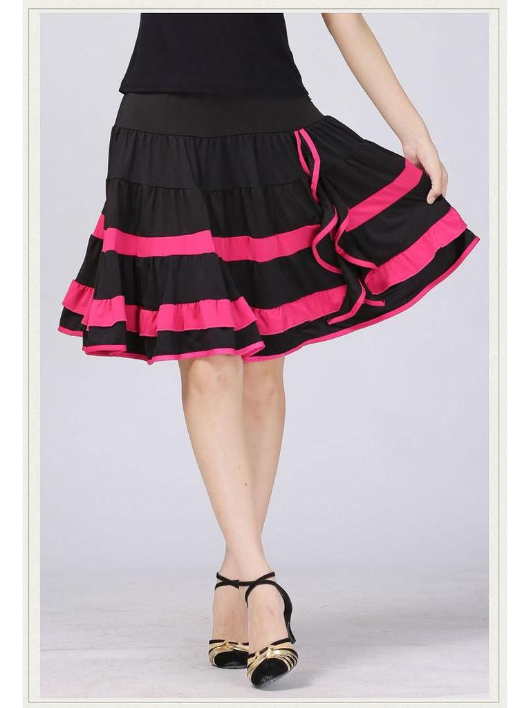 2025 Dame Sommer Latin Kort Firkantdans Skjørt Kostyme