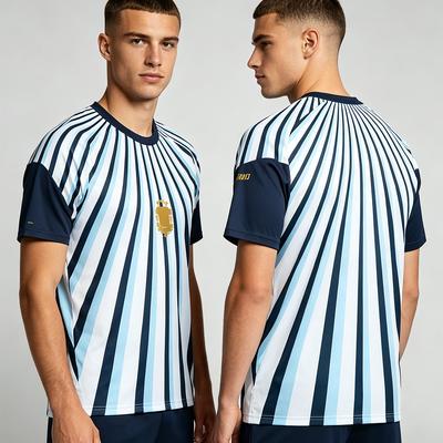 Argentina Fotboll Nättröja Fotbollsfans Gåva Topp Herr Sport Snabb Torkande T-shirt Andningsbar Kortärmad Unisex Överdimensionerade T-shirts