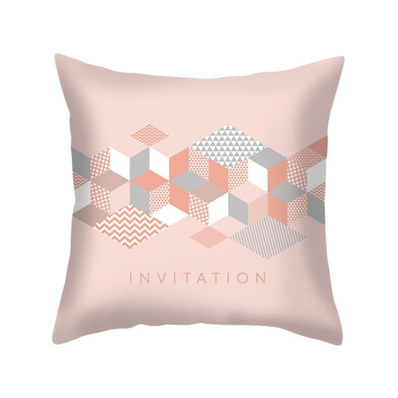 Simple Style Geometric Linen Pillow Case Home Sofa Decoration Bedside Lumbar Pillow Cushion