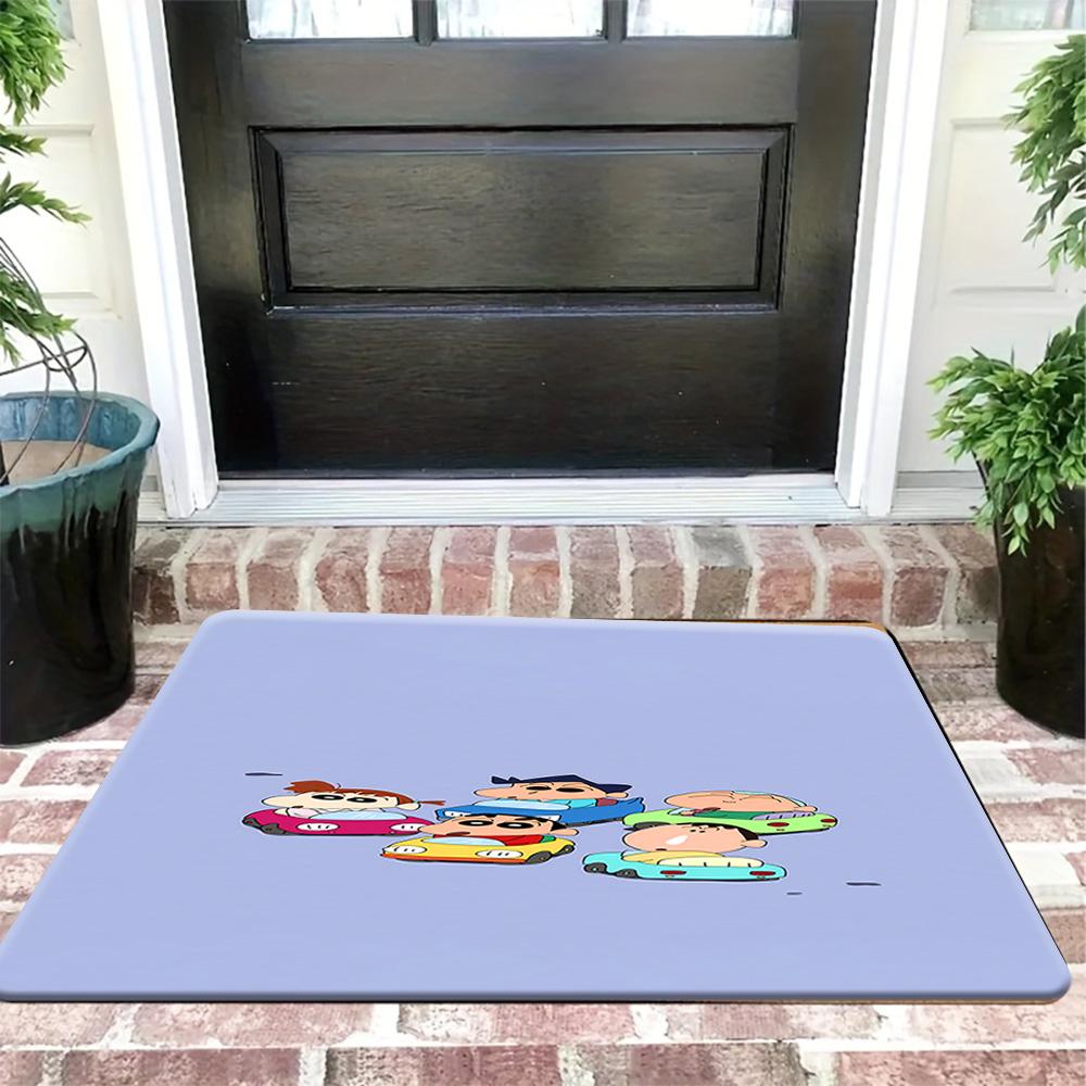 

Crayon Shin-chan Funny Pinch Cheek Print Non-Slip Door Mat Washable Welcome Mat for Home Entrance Bathroom Kitchen Decor 40cm x 60cm