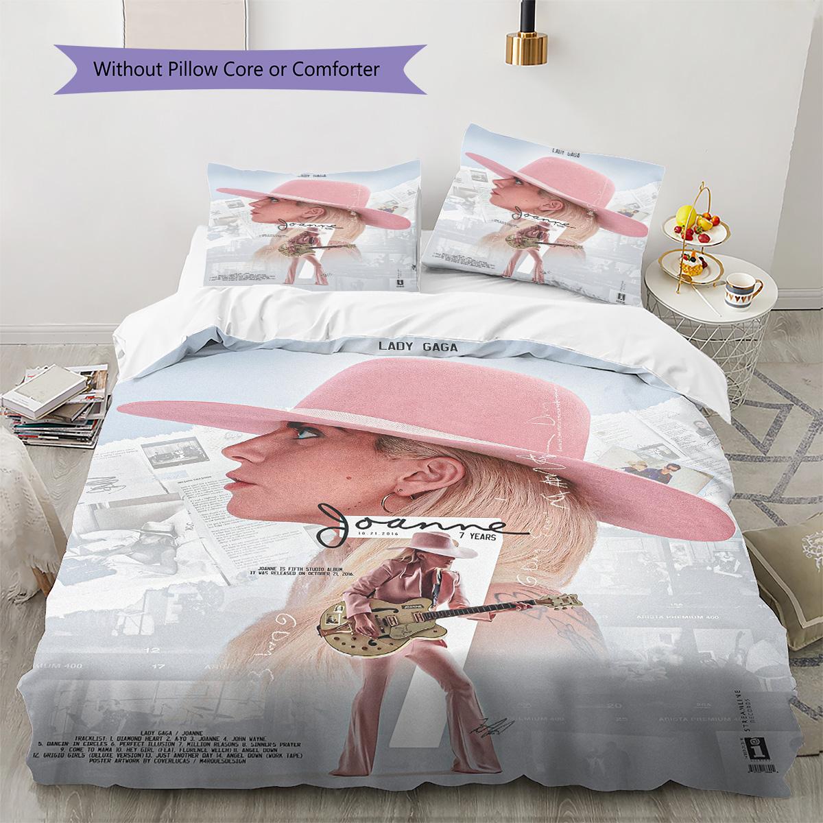 

LadyGaga Pattern Bedding Quilt Set Quilt Cover Pillowcase Home Decoration Birthday Gift (1 * duvet cover + 2 * pillowcase, without core) 135x200cm