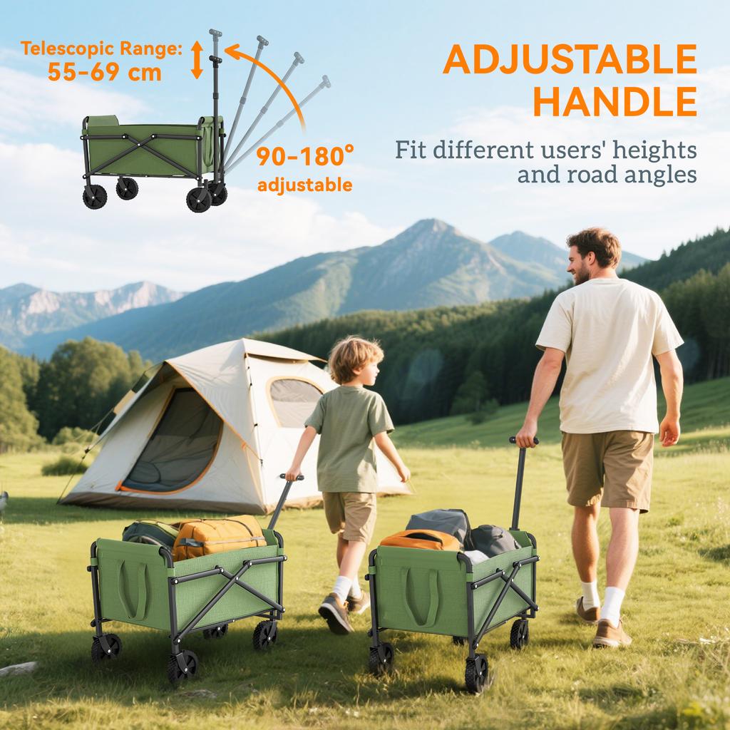 41L Festival Trolley on Wheels, Compact Garden Folding Trolley Cart