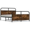Bed Frame Without Mattress 120 X 200 Cm Smoked Oak Wood Based Material