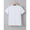 Girls Q-Style Flower Heart Print Crewneck Short Sleeve Tee, Sweet Ins Casual Basic Top