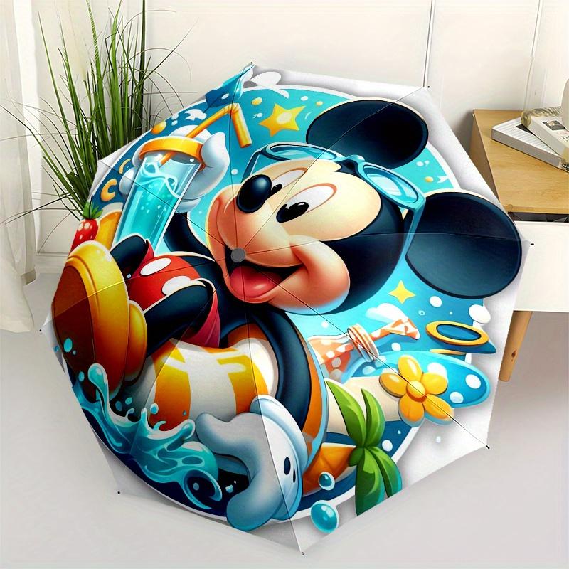 

Mickey Mouse,Summer Fun Automatic Umbrella - Tri-fold Portable Umbrella, Best Holiday Gift for Men and Women, Durable Iron Frame, Playful De
