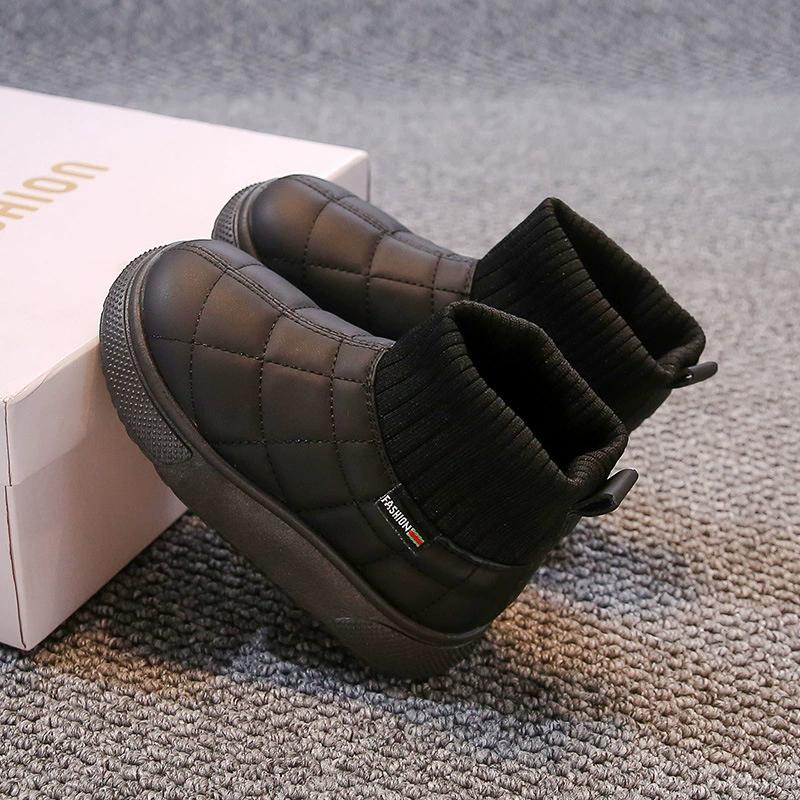 

Детские бархатные хлопковые туфли, зимние новые стильные носки для девочек, ботинки, хлопковые ботинки для мальчиков 35 чёрный