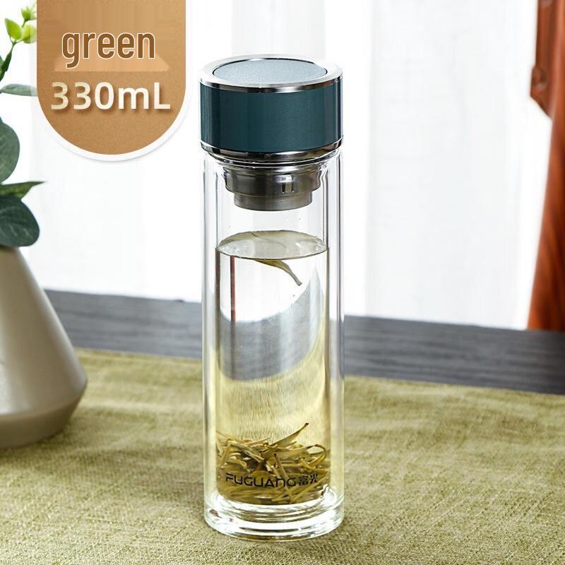 Fuguan Double-Layer Tea Separation Glass Cup