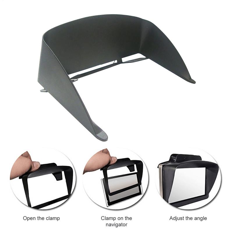 Copertura Parasole per GPS Meno Abbagliamento e Riflesso Parasole per Navigazione Clip di Fissaggio Accessori Protezione per GPS da 6/7 Pollici