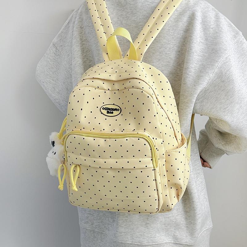 Mochila Estampada de Bolinhas Mochila Escolar Infantil Mochila Pequena Leve