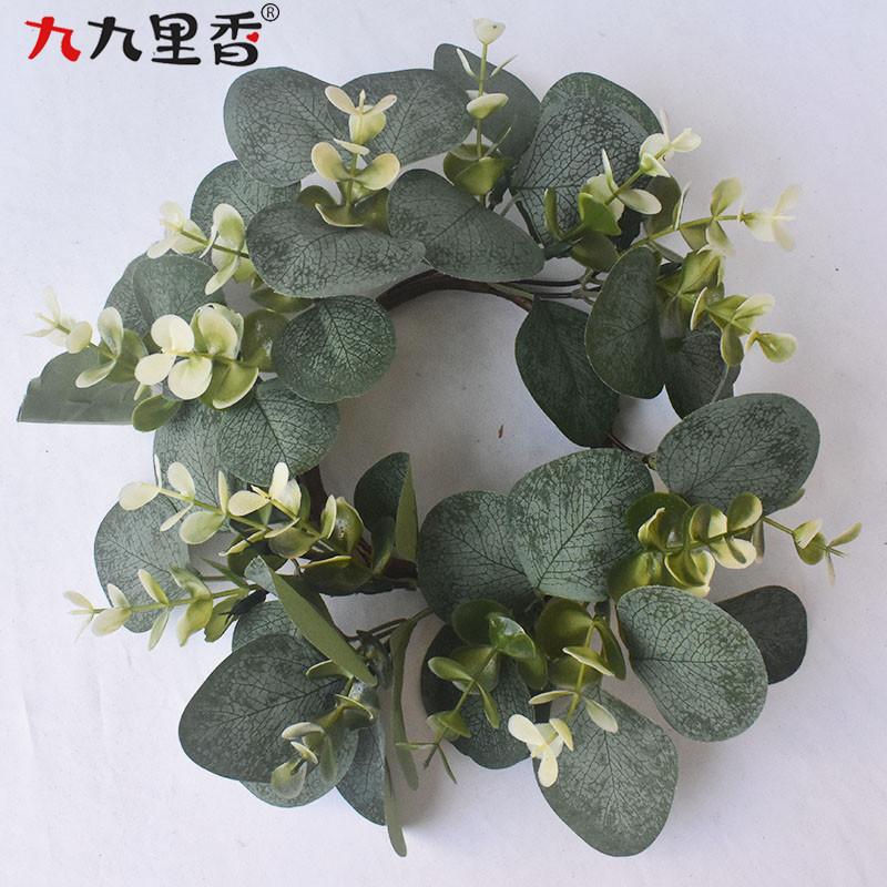 American Imitation Wreath Candle Wreath Eucalyptus Wreath Boxwood Wreath Table Party Decoration Wreath