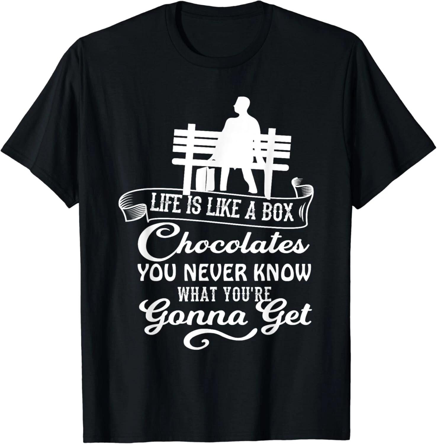 

Funny Chocolate Day T-Shirt Life Is Like A Box Of Chocolates Gifts Unisex T-Shirt S