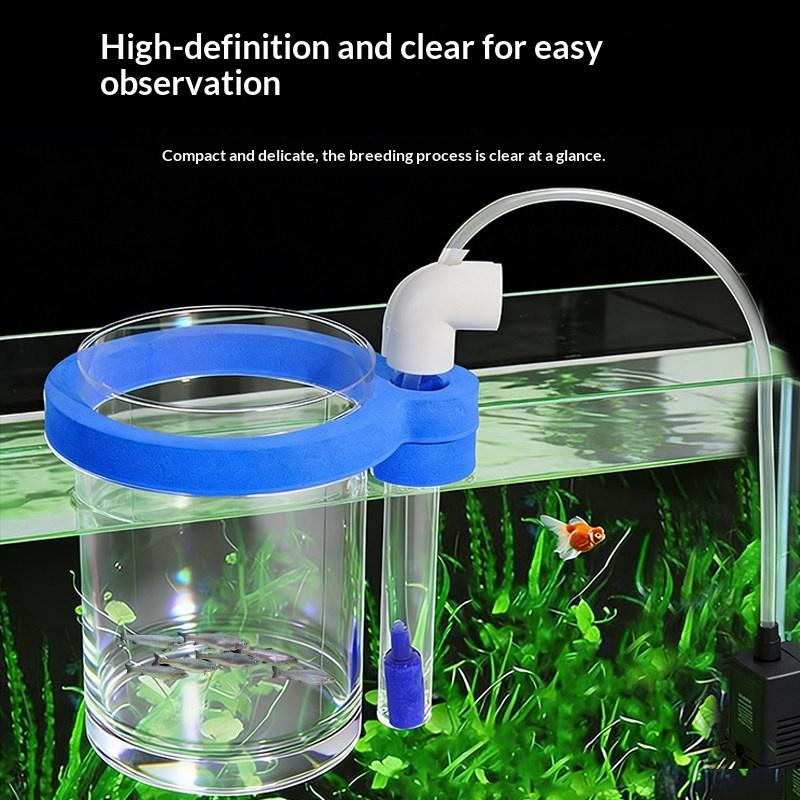 Transparent Acrylic Fish Breeding Box With Water Pump Floating Hatchery For Aquarium Fry Protection