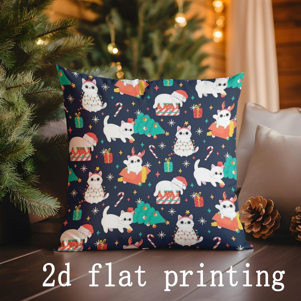 Home Decor Christmas-themed Decorative Pillow Covers Suitable For Sofa Bedroom Car Pillow Cover Cushion Rectangular Back Cushion