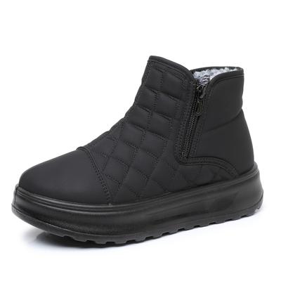 Women's Winter New Thick Sole High Top Snow Boots Round Toe Waterproof Thickened Plush Warm Soft Sole Light Ankle Cotton Boots
