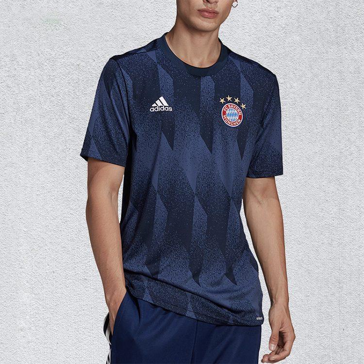 adidas Bayern Munich Black Soccer Jerseys Men's Blue Moderate Straight Fit FR6070